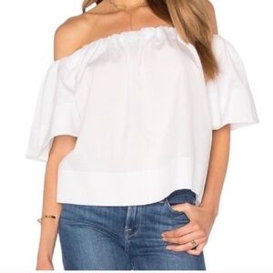 Vince Off Shoulder Cotton Blouse Size M